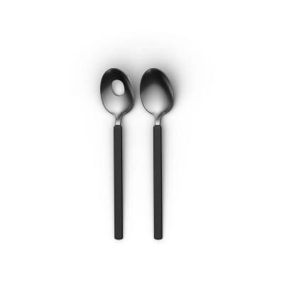 Berghoff Home Belly 2 Parçalı Salata Servis Seti Füme Siyah