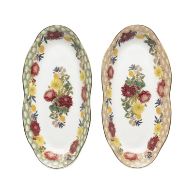 Laverna Bone 20 cm 2'li Oval Tabak Seti