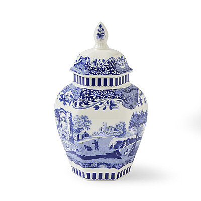 Spode Blue Italian Kapaklı Vazo 15 cm