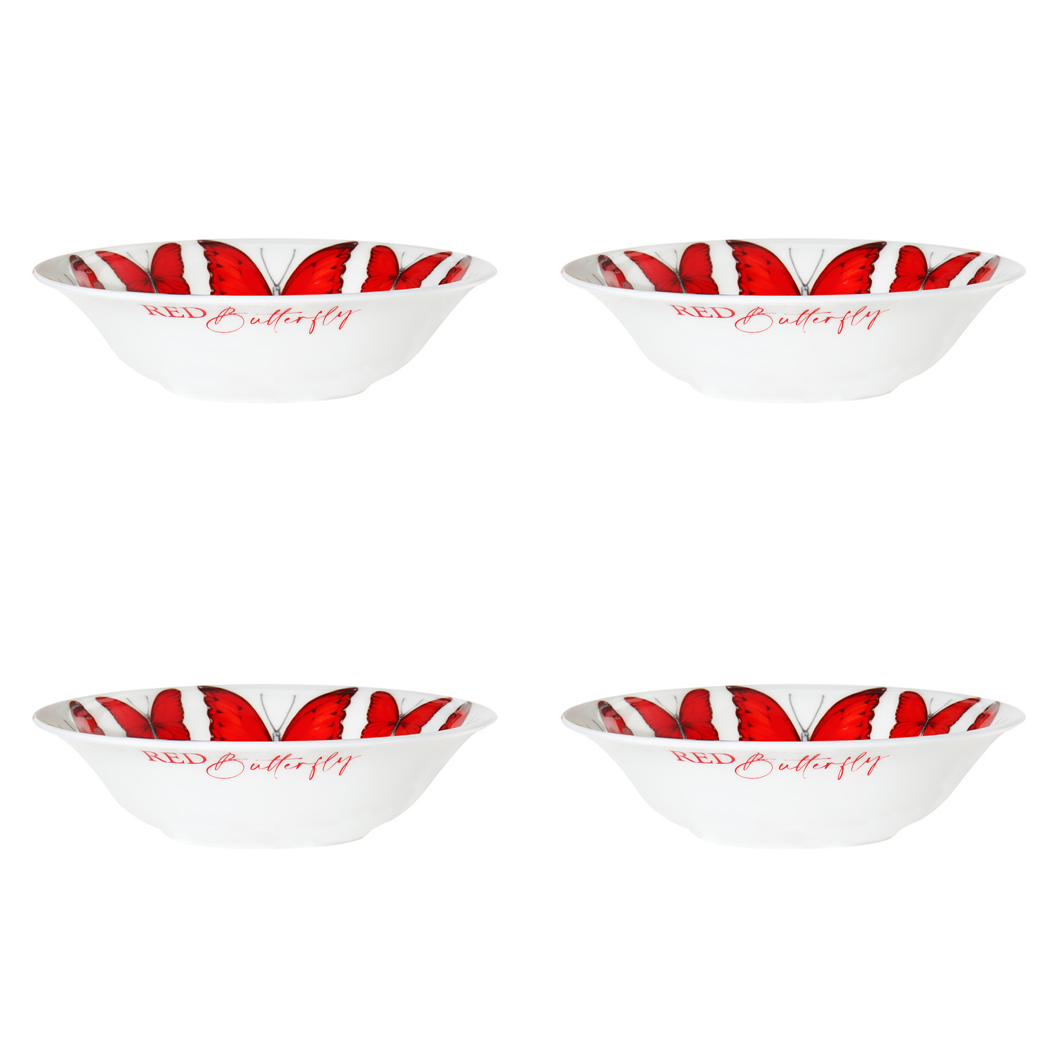 Taitu Red Fine Bone 16Cm 4Lü Kase Seti - 1